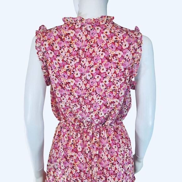 Gypsies & Moondust Floral Mini Dress Cottagecore Summer Sleeveless Womens Pink - Picture 8 of 12